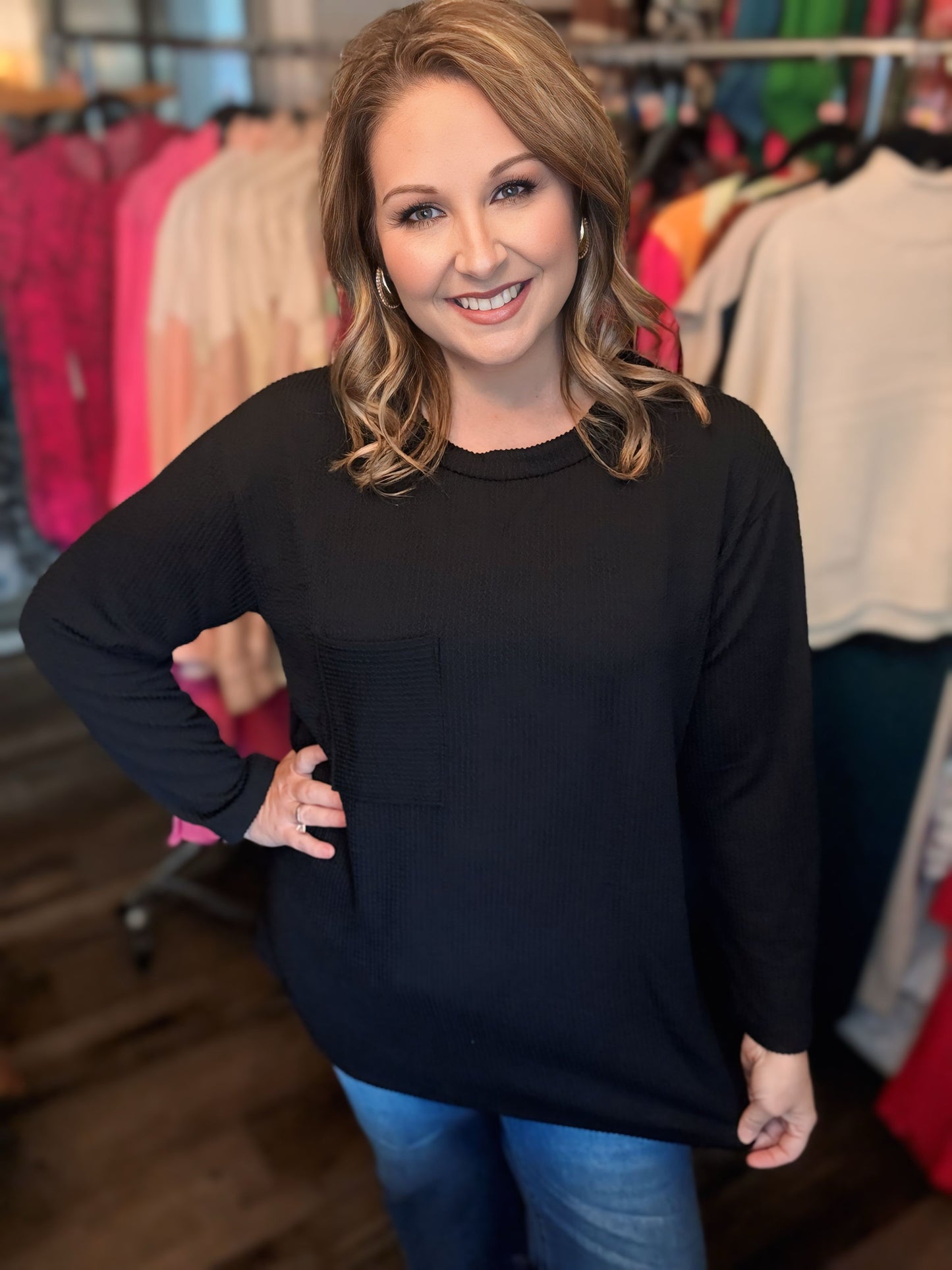 Ribbed Long Sleeve Top
