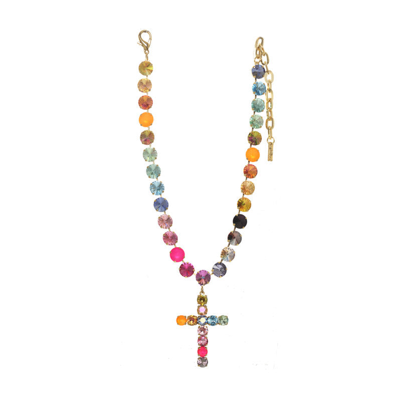 Color of the rainbow cross necklace