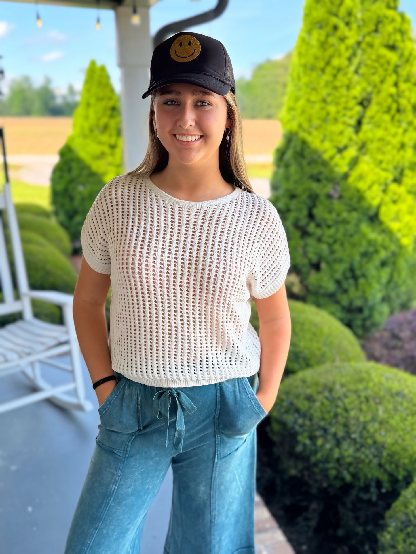Open knit top