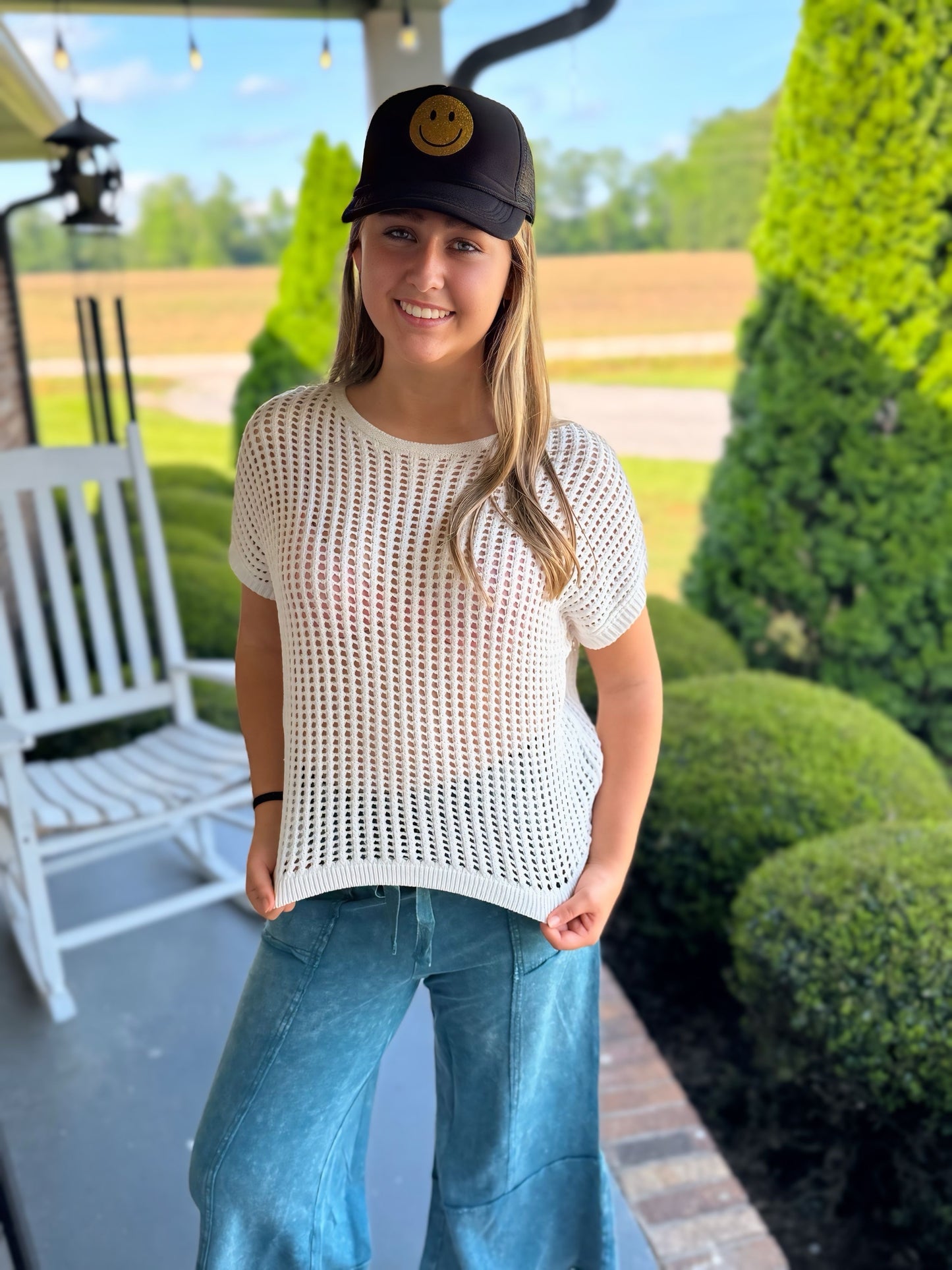Open knit top