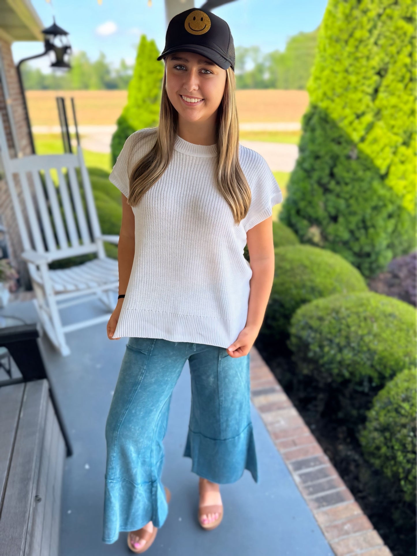 Knit Short Sleeve Sweater