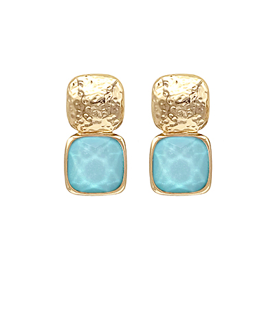 Catalina Ice Blue Stone & Metal Earrings
