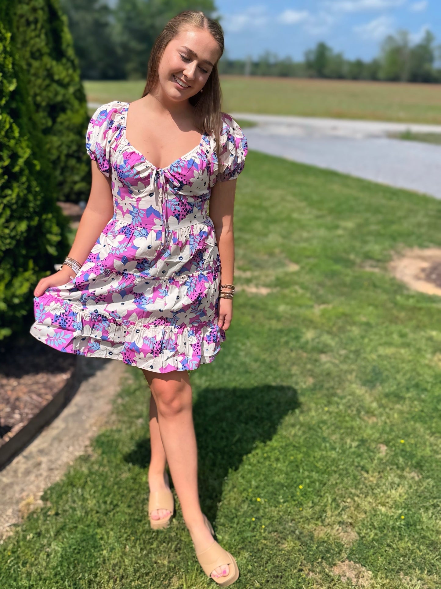 Floral Puff Sleeve Dress
