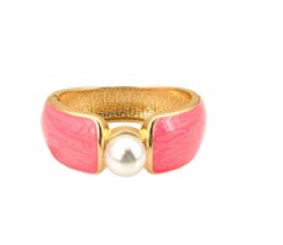 Epoxy & Pearl Hinged Bracelet