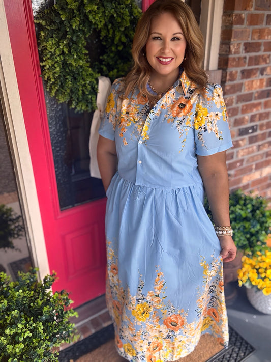 Entro Floral Top and Skirt Set