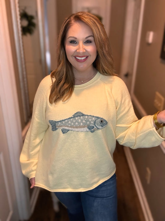 Trout Oversized Sweater Top– Butter Yellow