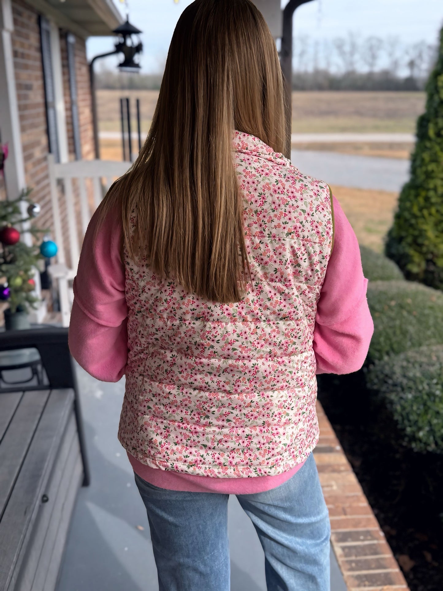 Delilah Puffer Vest- Ditzy Floral top