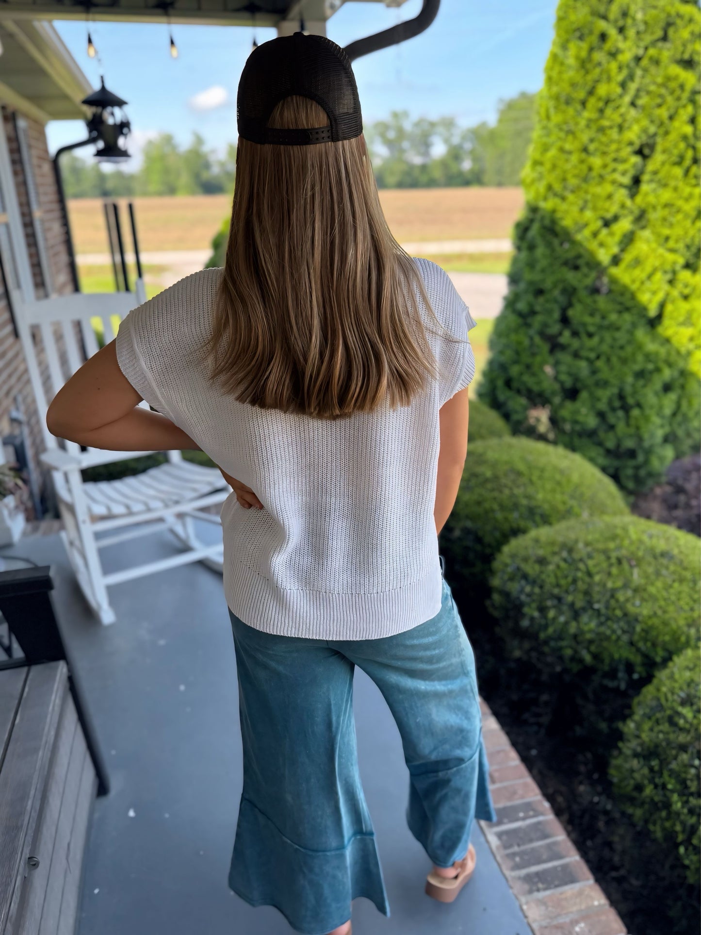 Knit Short Sleeve Sweater