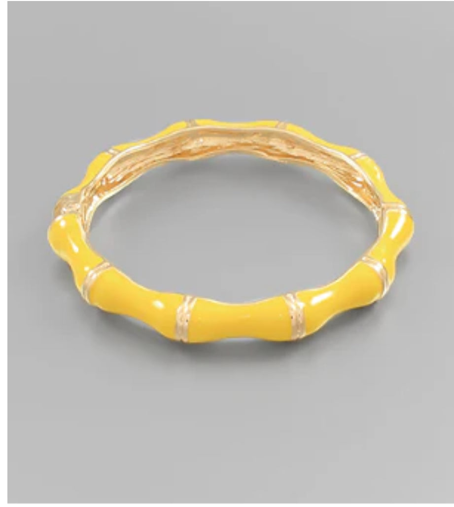 Yellow Color Bamboo Hinge Bracelet