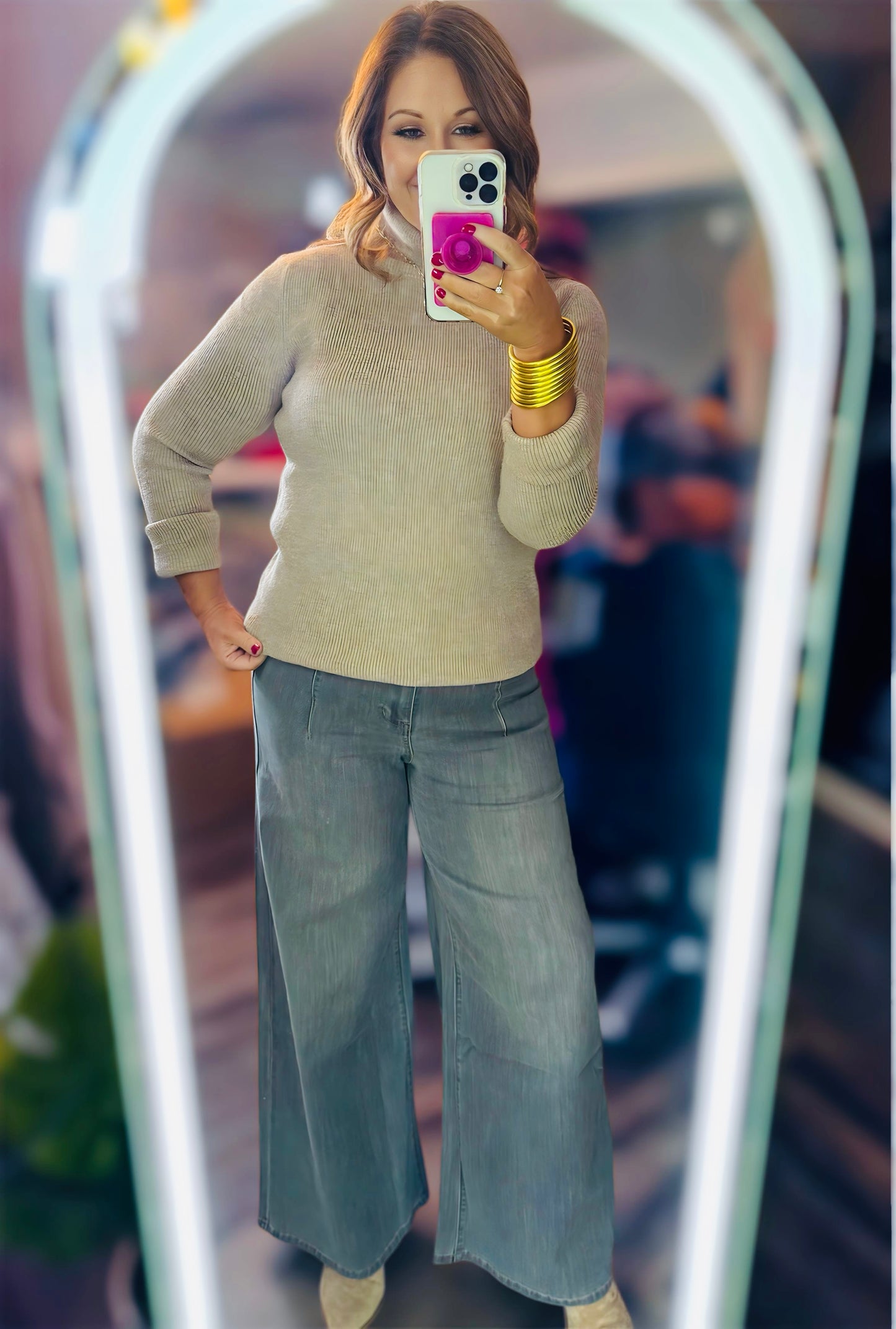 Vintage Washed Black Wide Leg Pant