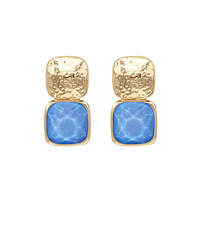 Catalina Blue Stone & Metal Earrings