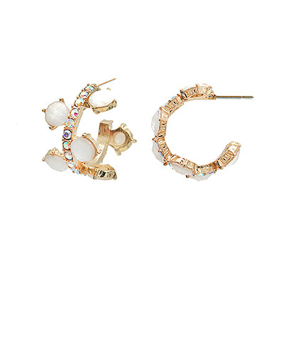 Pave Resin Stone Hoops