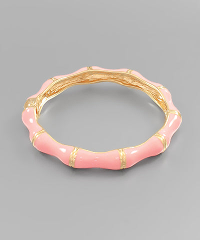 Pink Color Bamboo Hinge Bracelet