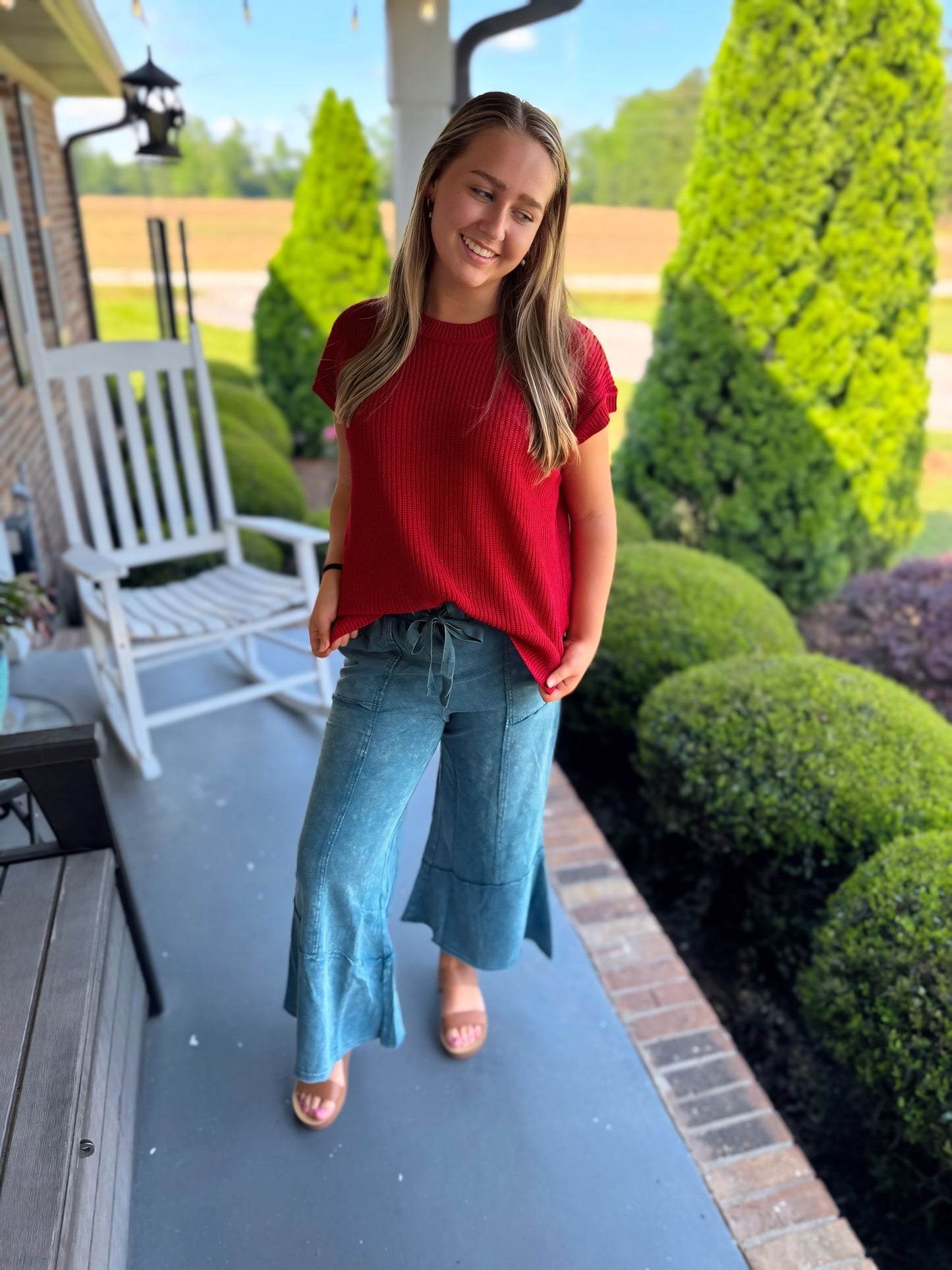 Knit Short Sleeve Sweater