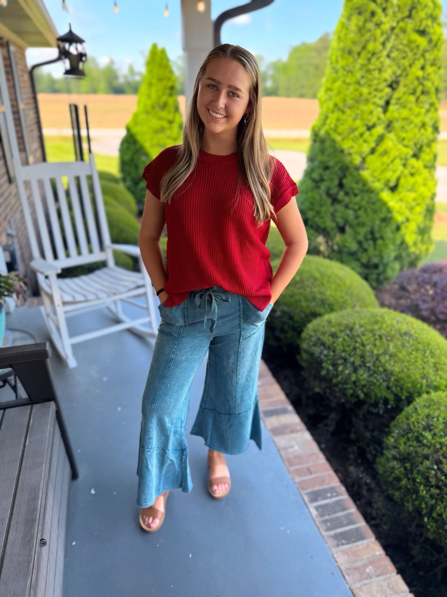 Knit Short Sleeve Sweater