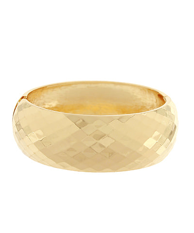 Wide & Faceted Bangle Bracelet