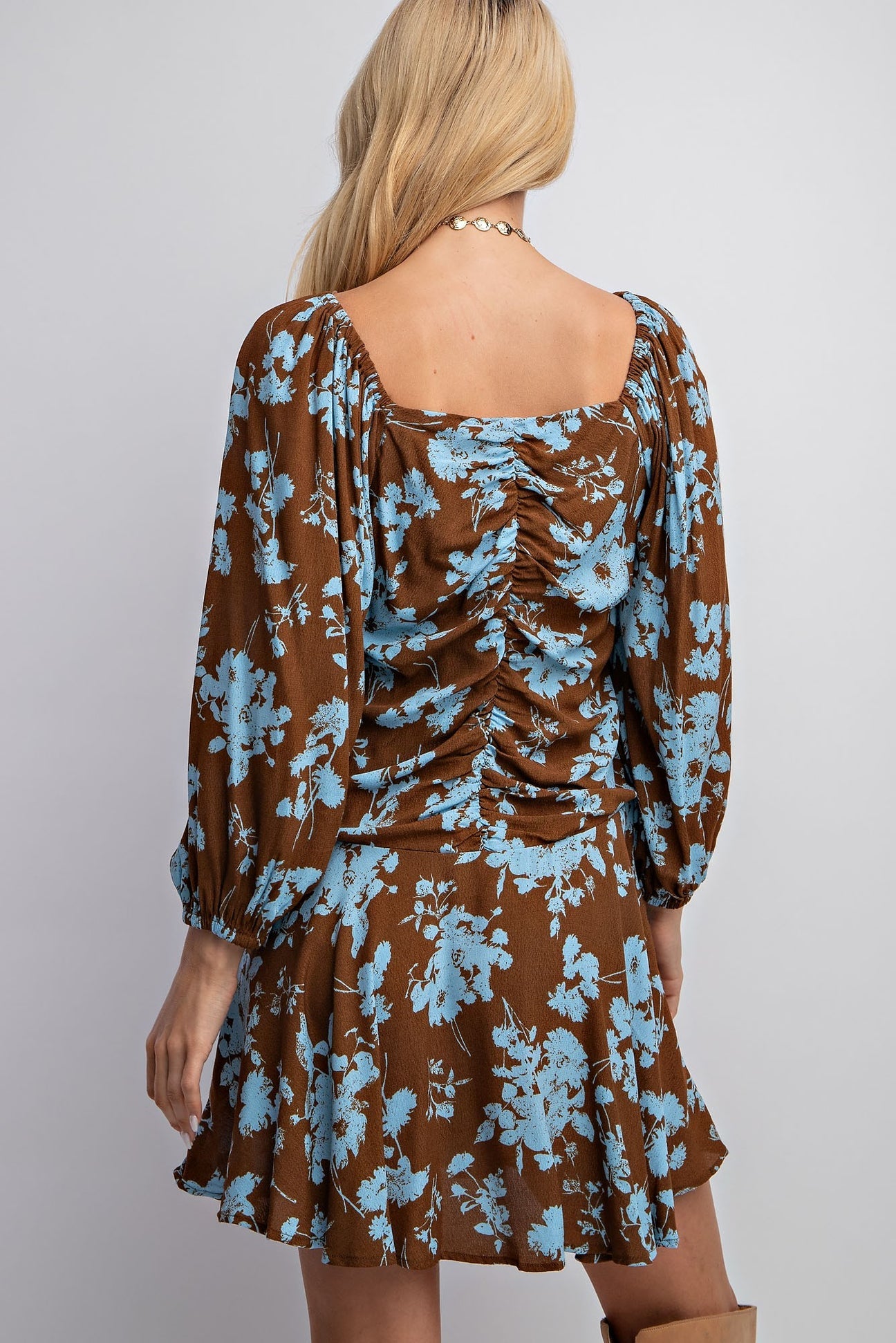 Sweetheart Neck Bubble Sleeves Fitted Dress