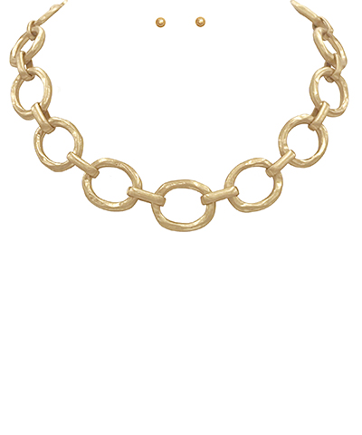 Linked Oval Chain Necklace Set