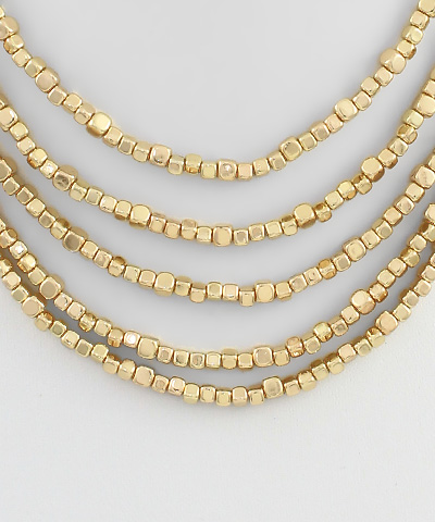 Multi-Layer Small Square Bead Necklace