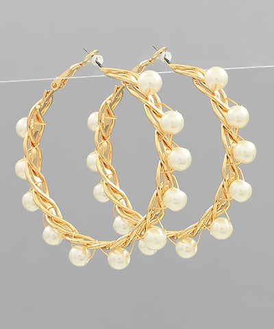 Pearl & Twist Layered Hoops