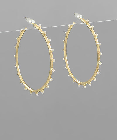 Beaded Metal Hoops
