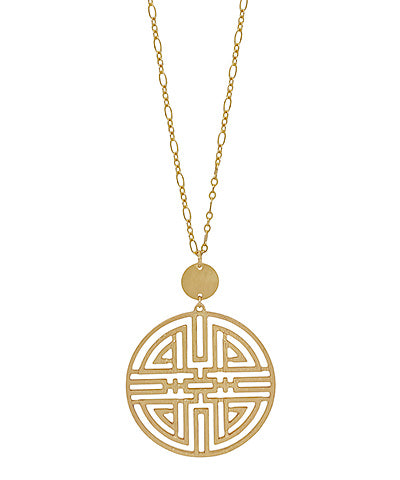 Circle Filigree Pendant Necklace Set
