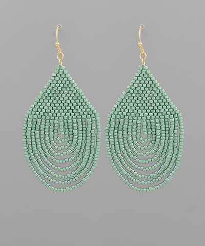 Seed Bead Round Tassel Earrings