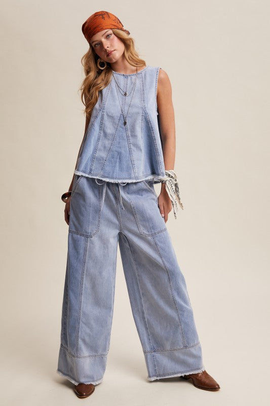 Raw Edge Flare Denim Pant