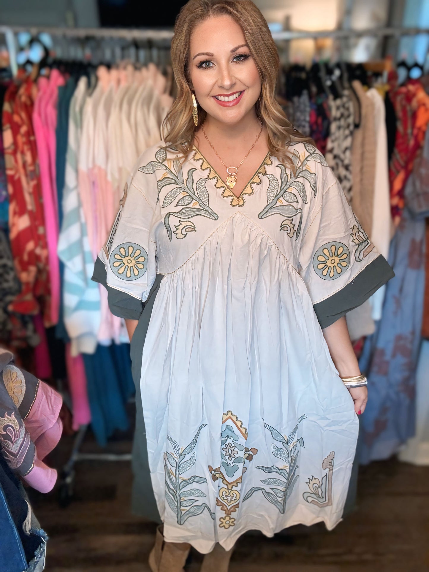 Embroidered Maxi dress
