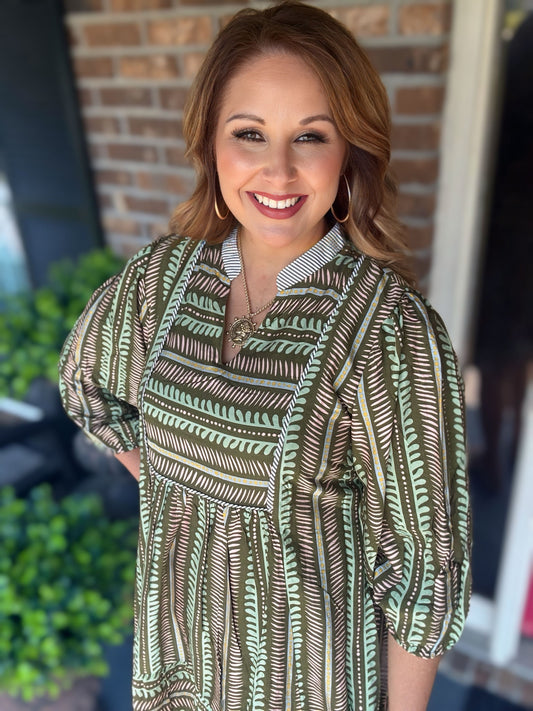 Aztec Babydoll Dress