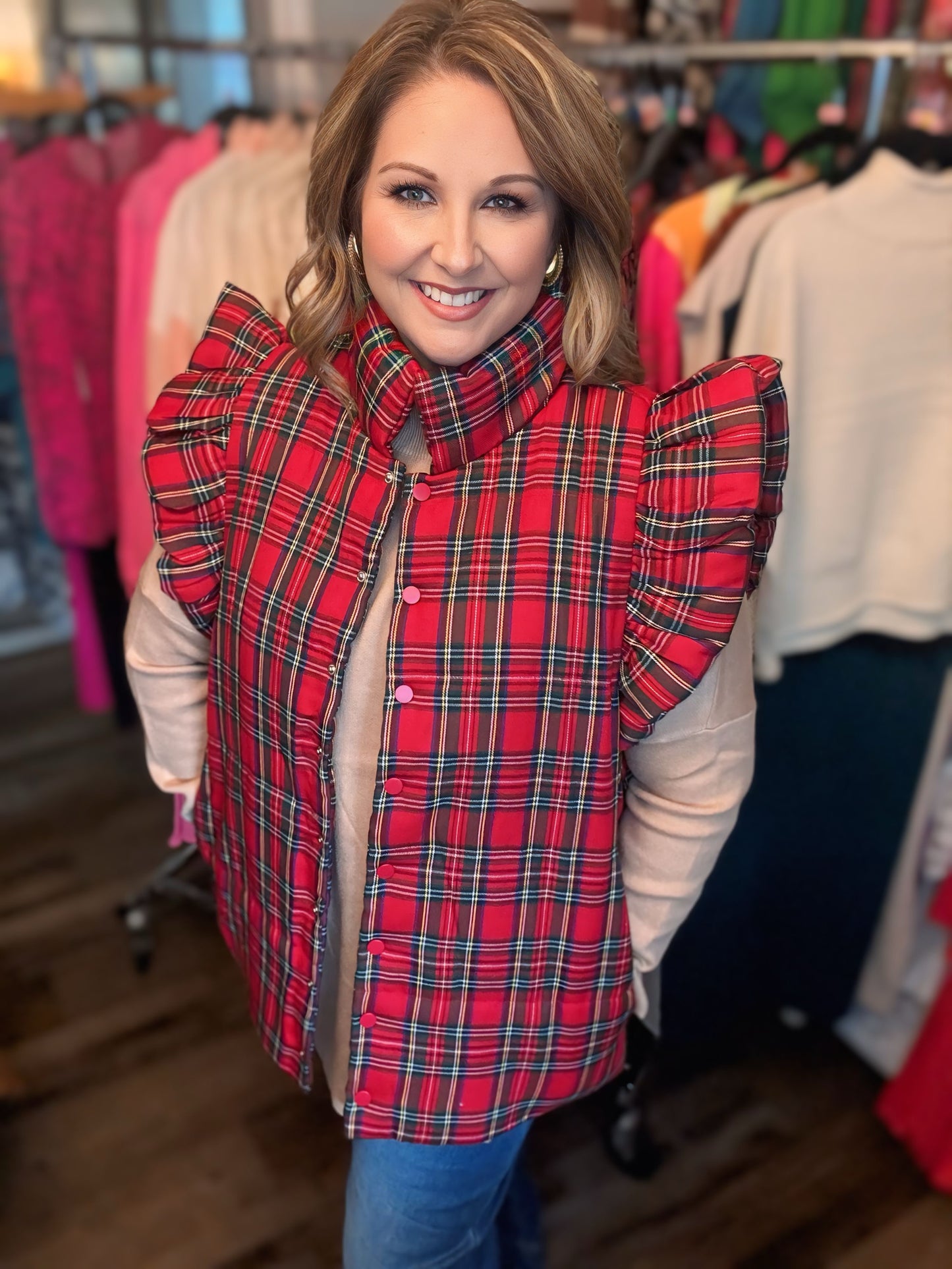 Christmas Plaid Vest