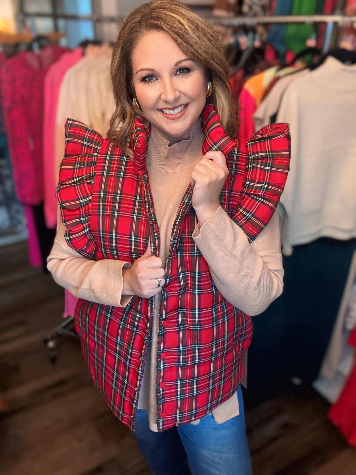 Christmas Plaid Vest