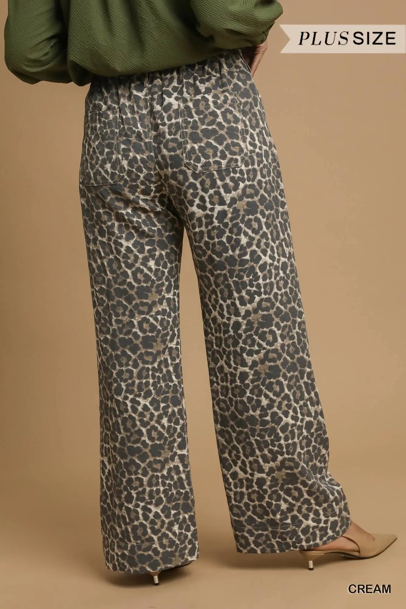 Animal Print Non- Stretch Wide Leg Pants