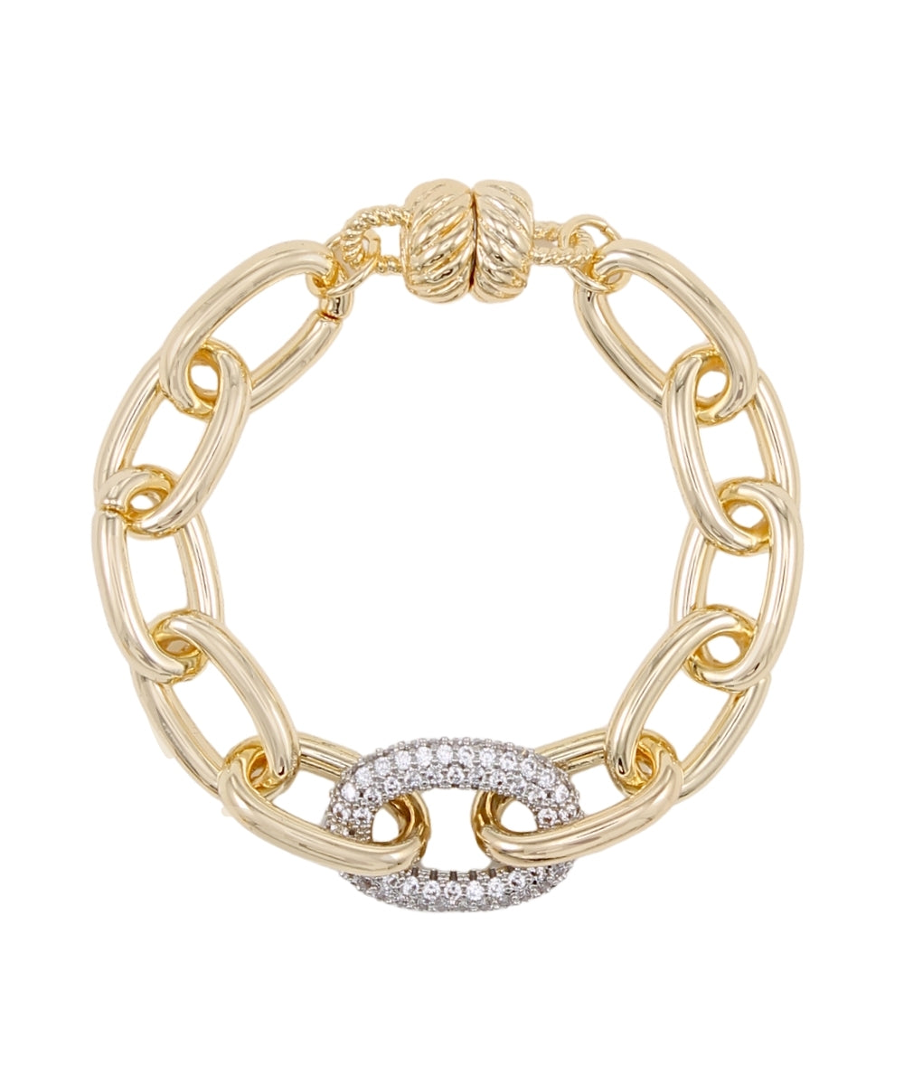 Pave Oval Chain Bracelet