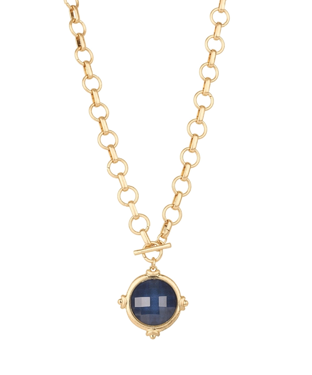Framed & Faceted Stone Necklace