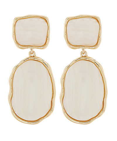 Geometric Oval & Square Earrings