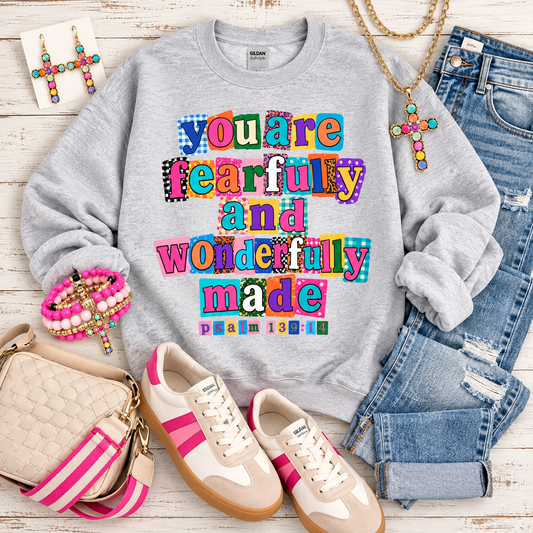 PRE-ORDER Fearfully & Wonderfully Made Graphic Sweatshirt