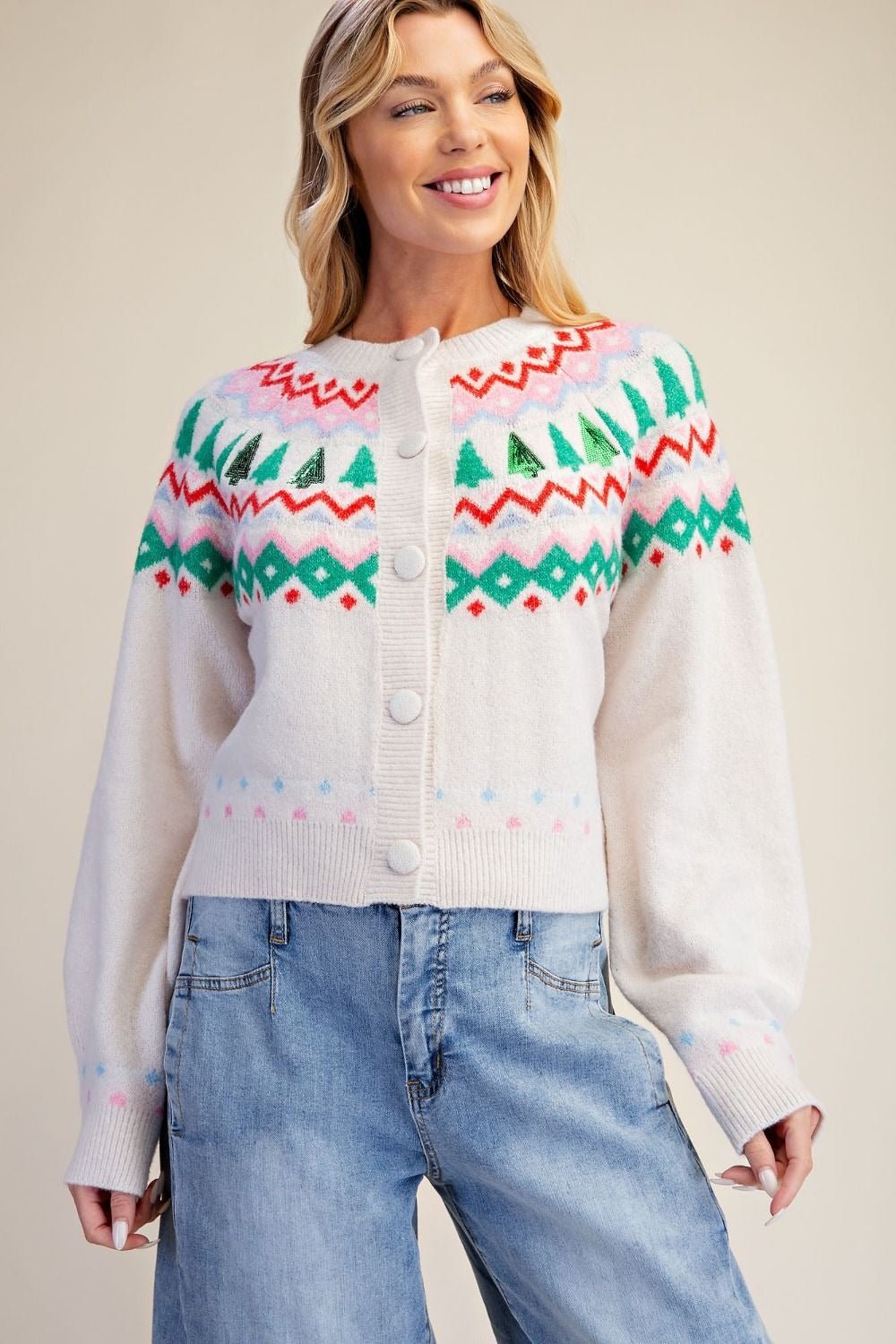 Christmas Cheer Fair Isle Cardigan – Easel