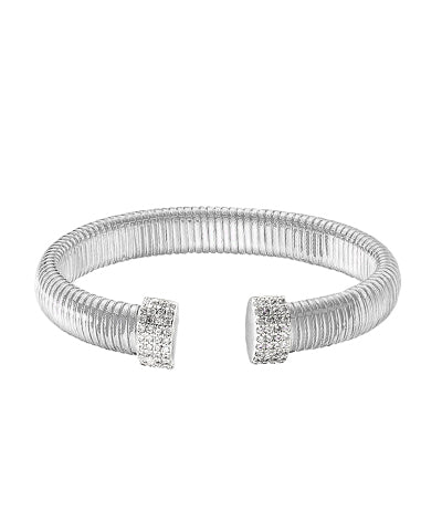 Silver Accent Flexible Omega Cuff