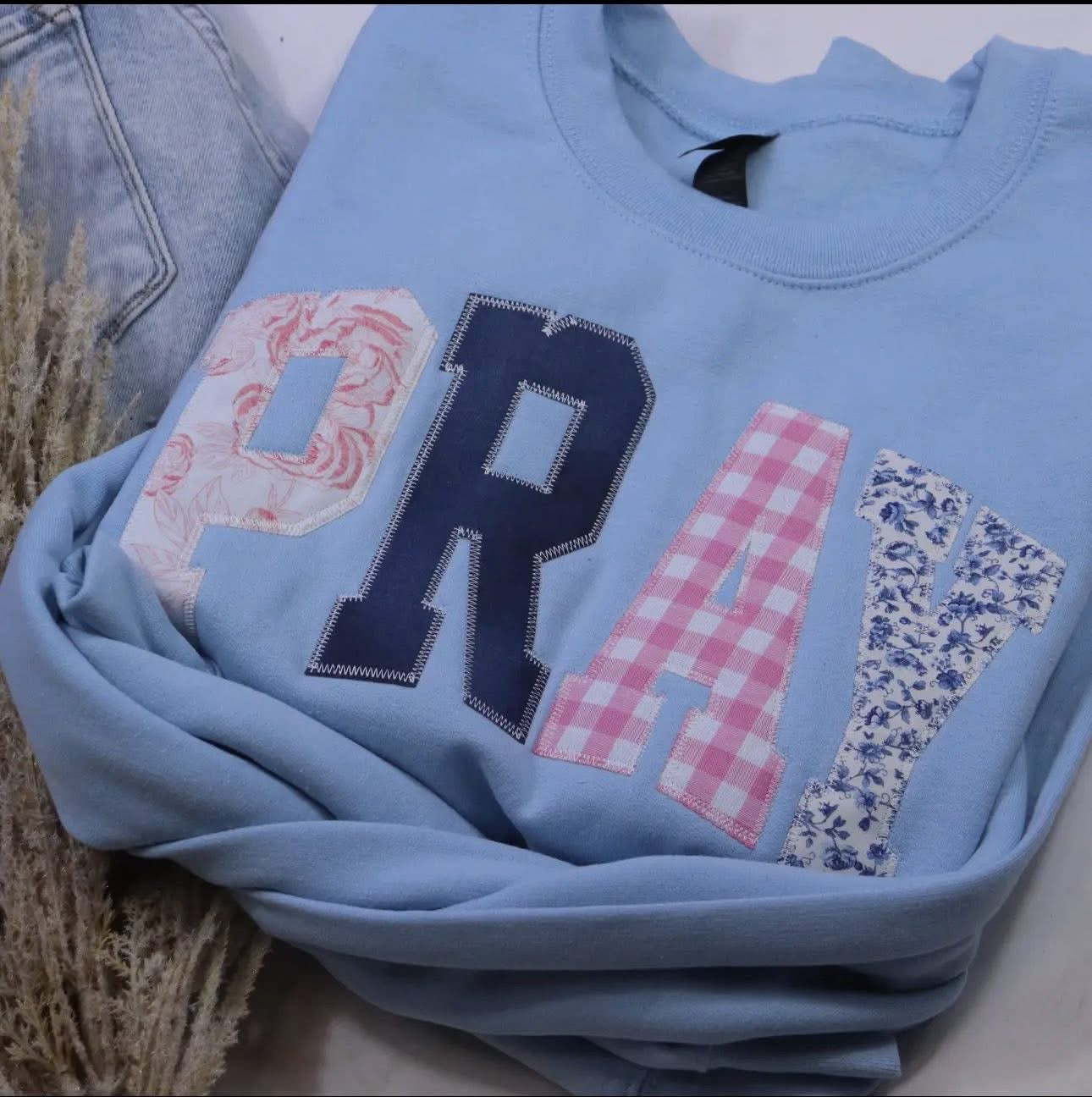 Embroidered Pray Top
