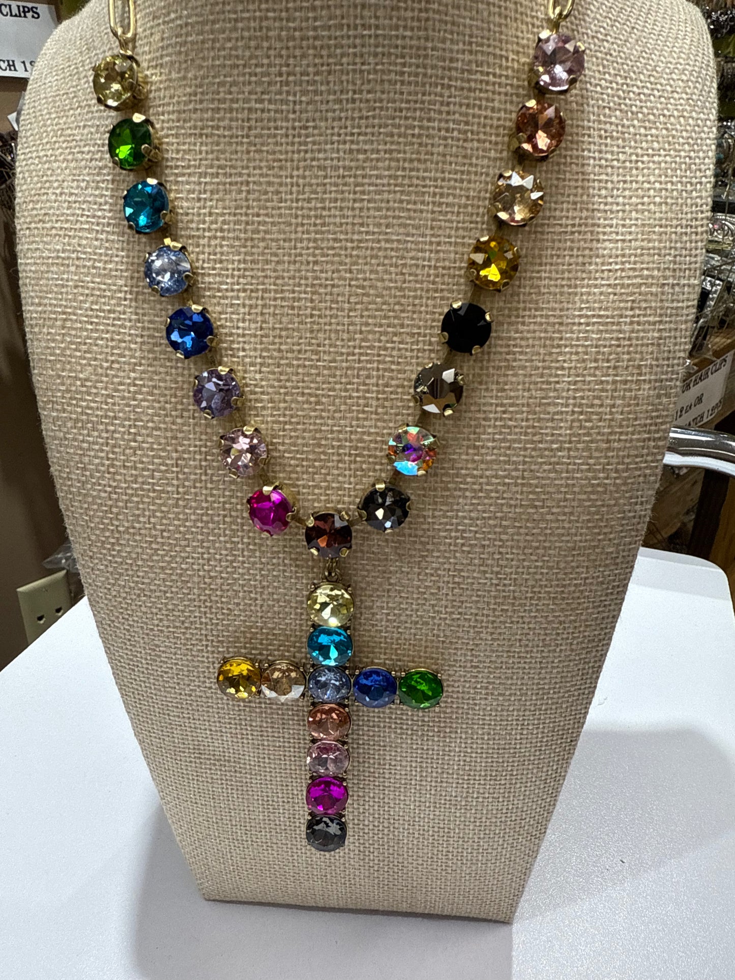 Color of the rainbow cross necklace
