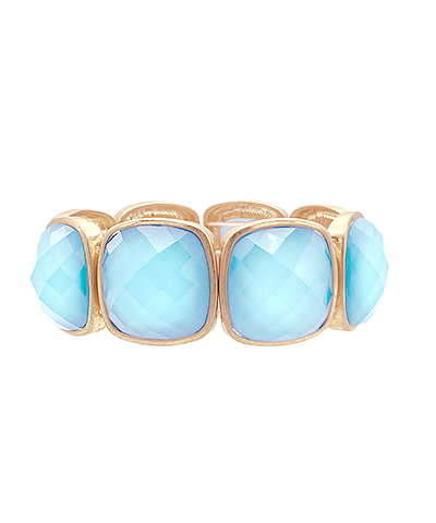 Catalina Ice Blue Square Stone Statement Bracelet