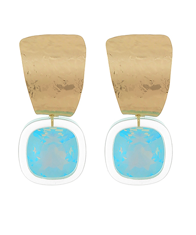 Cushion Linked Texture Metal Earrings
