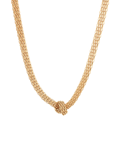 Knotted & Textured Chain Brass Necklace