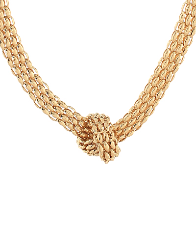 Knotted & Textured Chain Brass Necklace