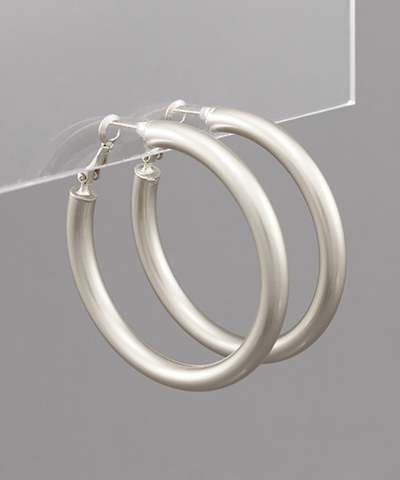 Matte Silver Tube Hoops