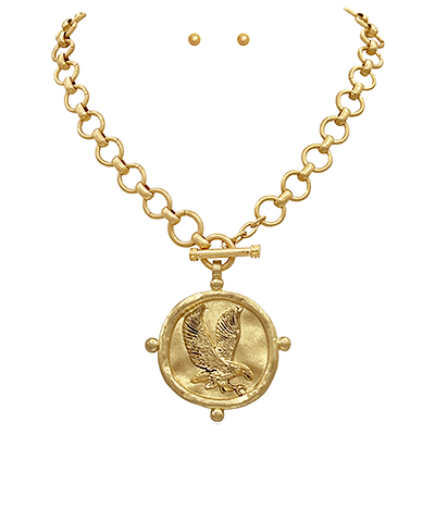 Gameday Eagle Pendant Necklace Set