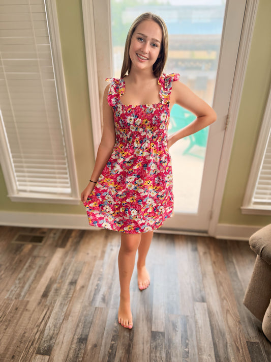 Floral Smocked Bodice Dress