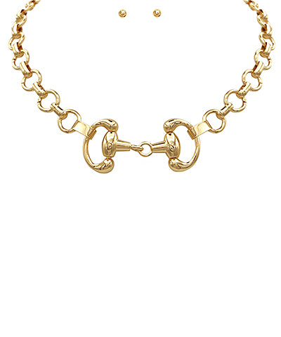 Linked Horse Bit Necklace Set