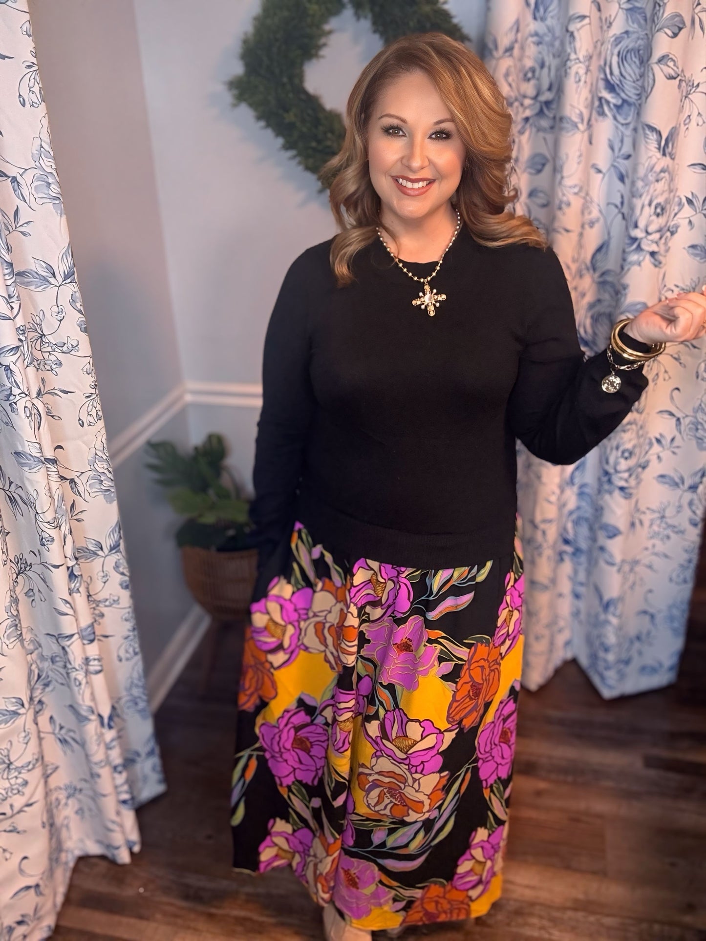 Floral Sweater Dress